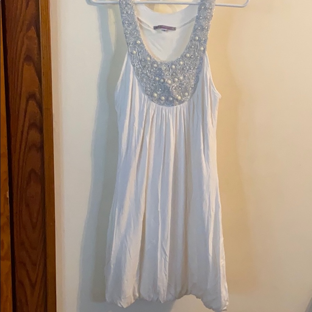 Bedazzled white dress